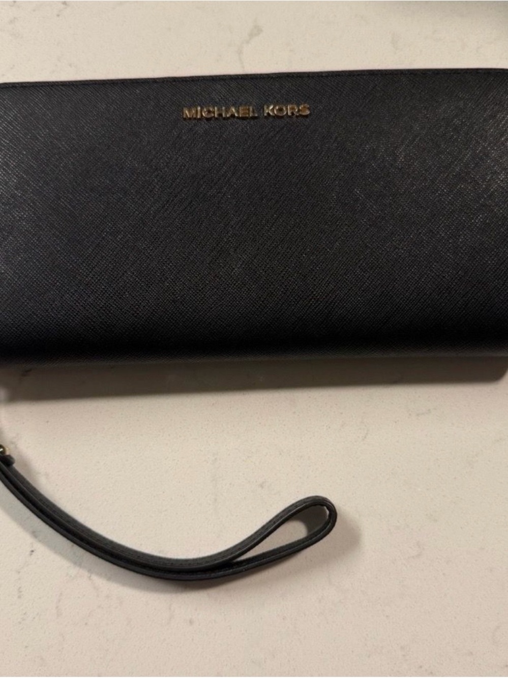 Michael Kors Black Saffiano Leather Wristlet
